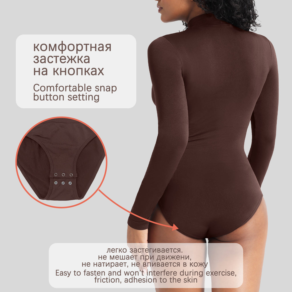 Shapewear High Neck Seamless Long Sleeve Bodysuit Customized