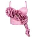 Spring  Floral Tassel Design Outerwear Boned Bustier Shapewear with Padded Straps French Style