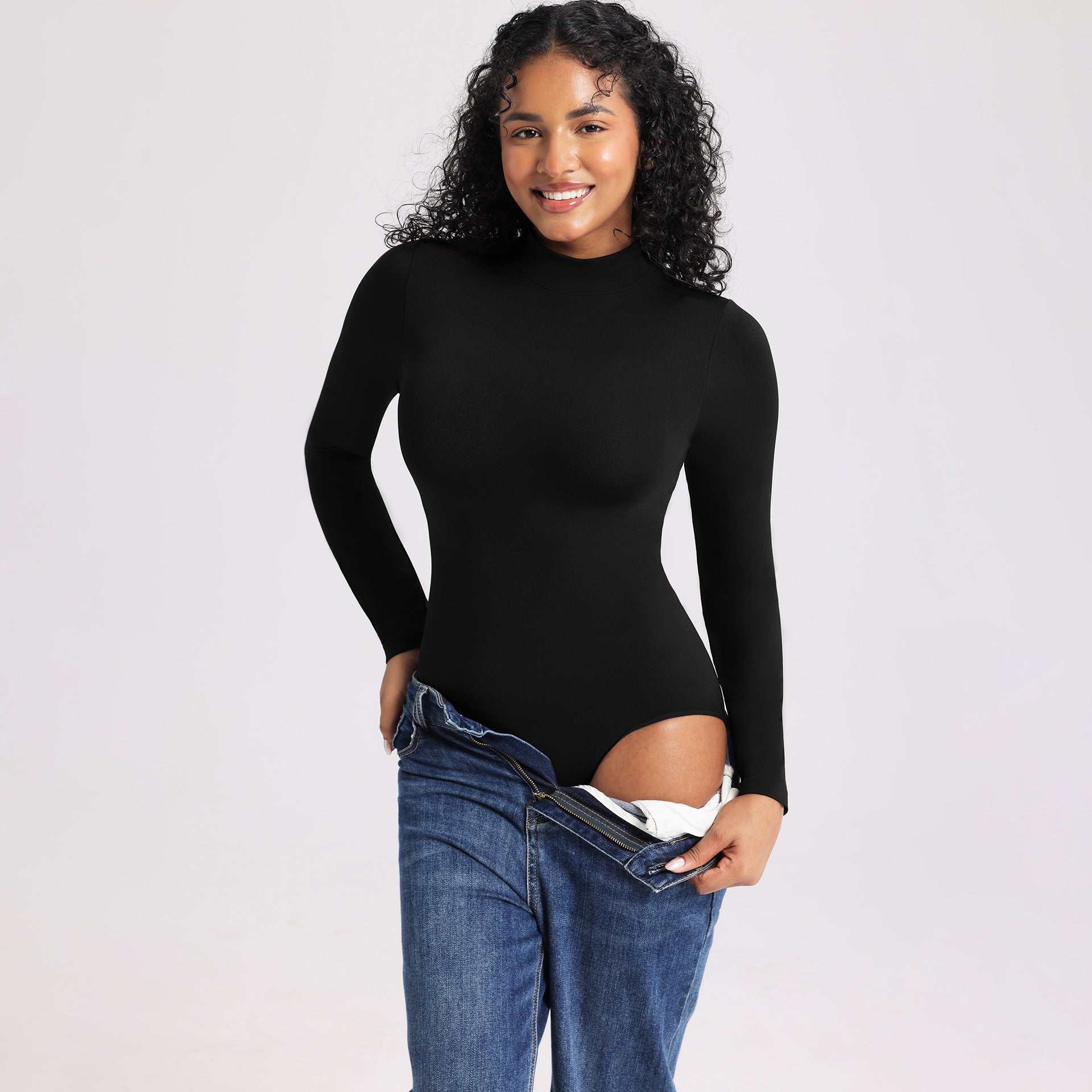 Shapewear High Neck Seamless Long Sleeve Bodysuit Customized
