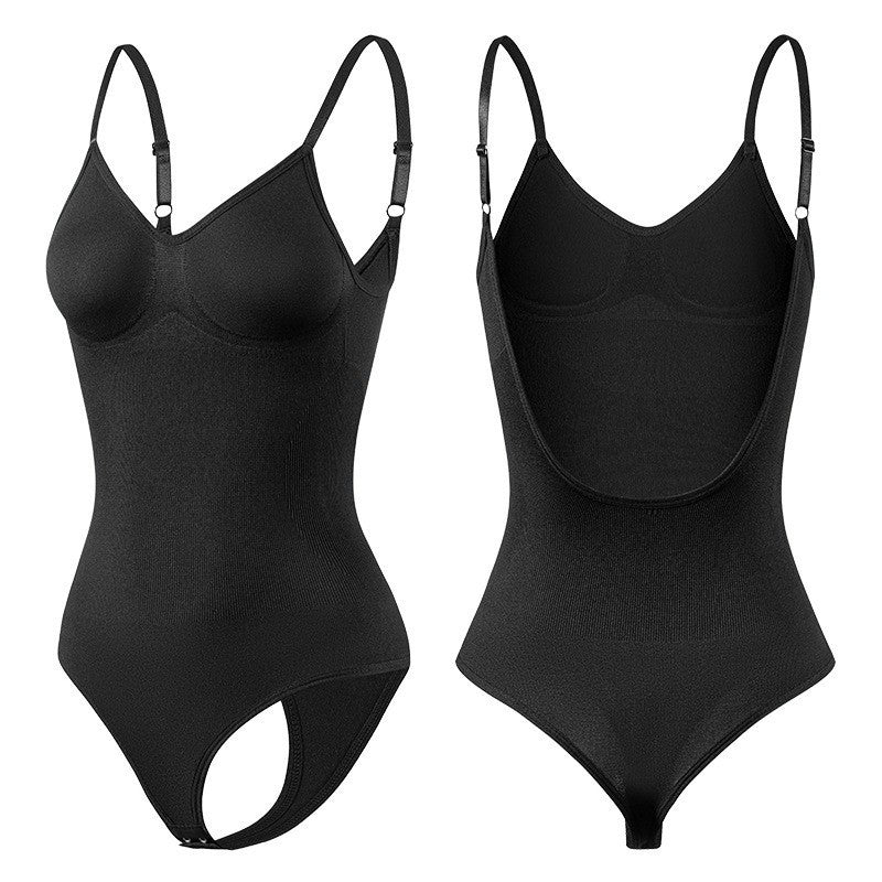 Style Backless Waist Trainer Thong Bodysuit for Women, Butt Lifting Shapewear, Plus Size, Sexy Backless Underwear, Body Shaping Base Layer