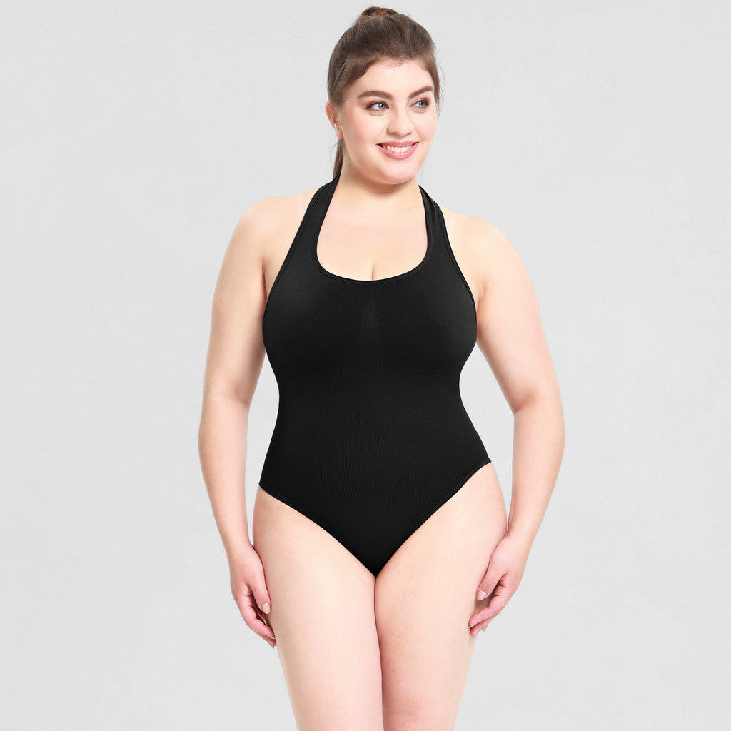 Shapewear Body Shaper T-Back Plus Size Neck-Hanging Waist-Cinching Bodysuit Women's Body