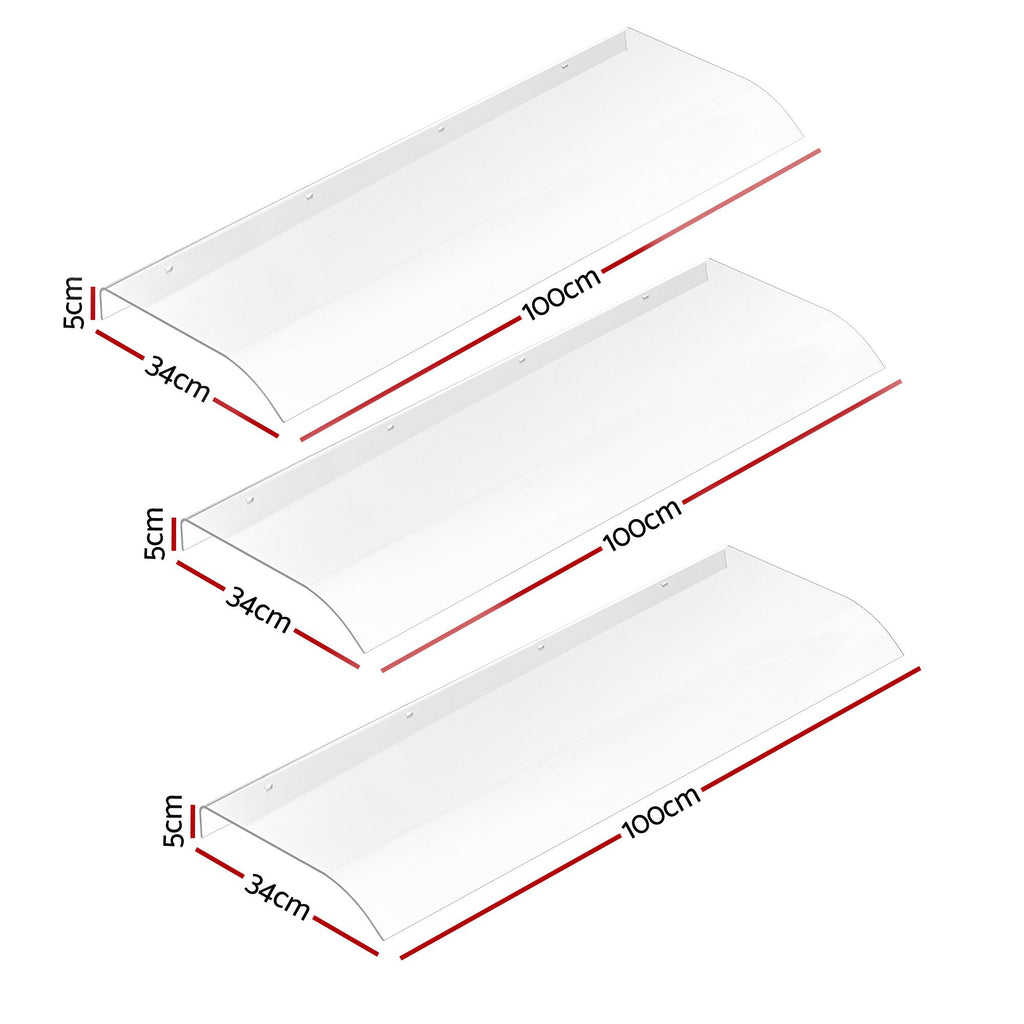 Instahut Window Door Awning 0.4mx3m Transparent