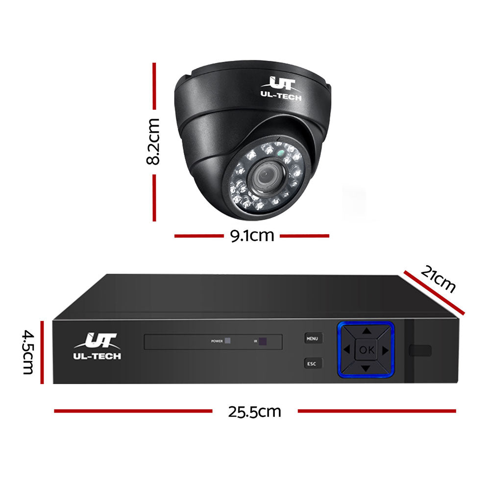 UL-TECH 1080P Security Camera System 4CH DVR with 4 CCTV Dome Cameras