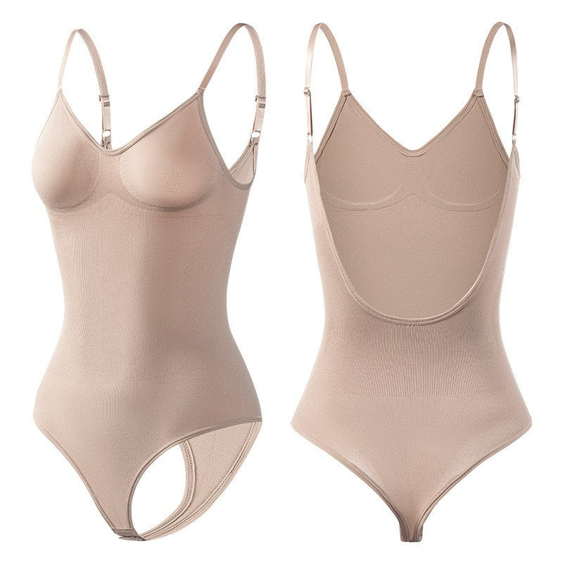 Style Backless Waist Trainer Thong Bodysuit for Women, Butt Lifting Shapewear, Plus Size, Sexy Backless Underwear, Body Shaping Base Layer