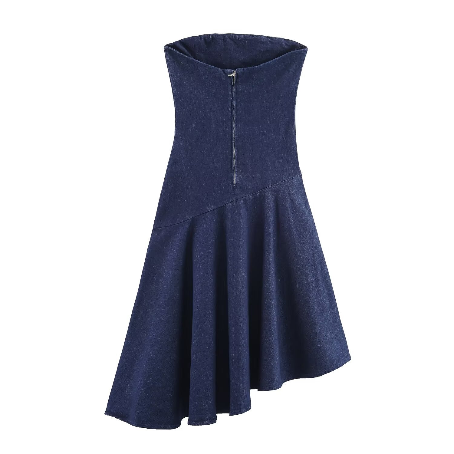 Slim asymmetric denim dress