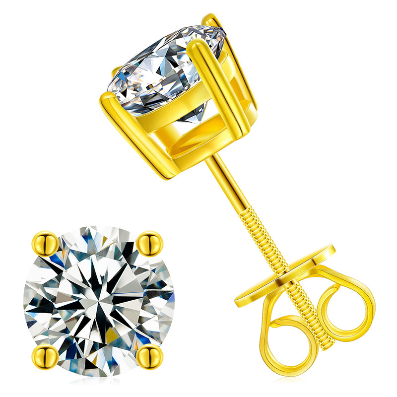 3mm-10mm Classic Mossanite Screw Back Earrings Luxury Jewelry  925 Sterling Silver VVS Moissanite Diamond Ear Stud for Men Women