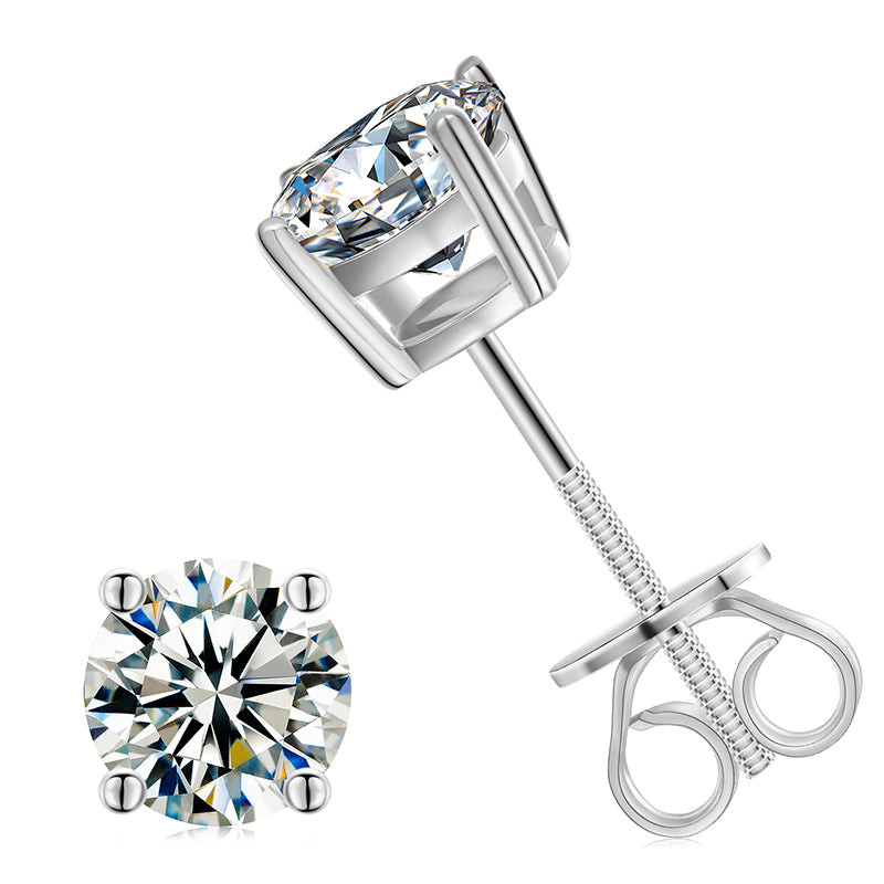 3mm-10mm Classic Mossanite Screw Back Earrings Luxury Jewelry  925 Sterling Silver VVS Moissanite Diamond Ear Stud for Men Women