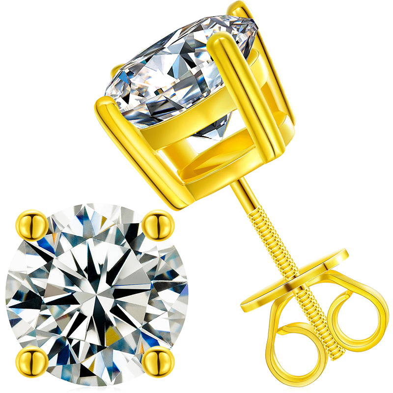 3mm-10mm Classic Mossanite Screw Back Earrings Luxury Jewelry  925 Sterling Silver VVS Moissanite Diamond Ear Stud for Men Women