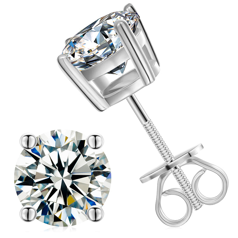 3mm-10mm Classic Mossanite Screw Back Earrings Luxury Jewelry  925 Sterling Silver VVS Moissanite Diamond Ear Stud for Men Women