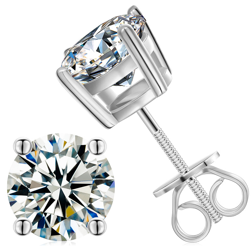 3mm-10mm Classic Mossanite Screw Back Earrings Luxury Jewelry  925 Sterling Silver VVS Moissanite Diamond Ear Stud for Men Women