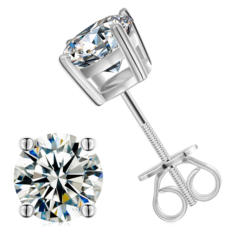 3mm-10mm Classic Mossanite Screw Back Earrings Luxury Jewelry  925 Sterling Silver VVS Moissanite Diamond Ear Stud for Men Women