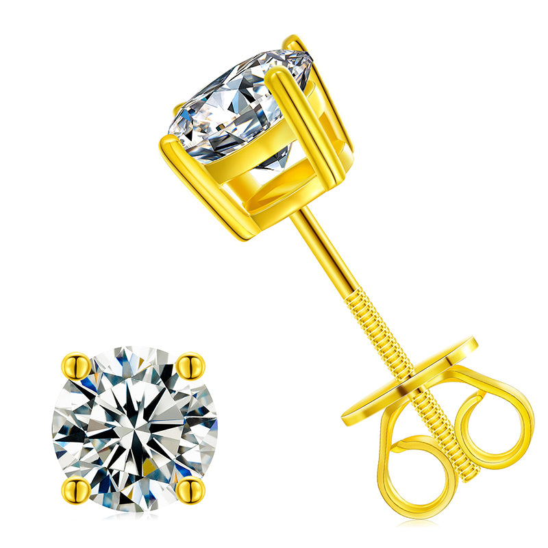 3mm-10mm Classic Mossanite Screw Back Earrings Luxury Jewelry  925 Sterling Silver VVS Moissanite Diamond Ear Stud for Men Women