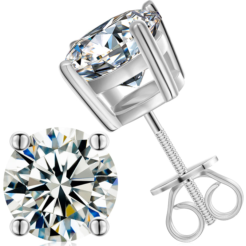3mm-10mm Classic Mossanite Screw Back Earrings Luxury Jewelry  925 Sterling Silver VVS Moissanite Diamond Ear Stud for Men Women