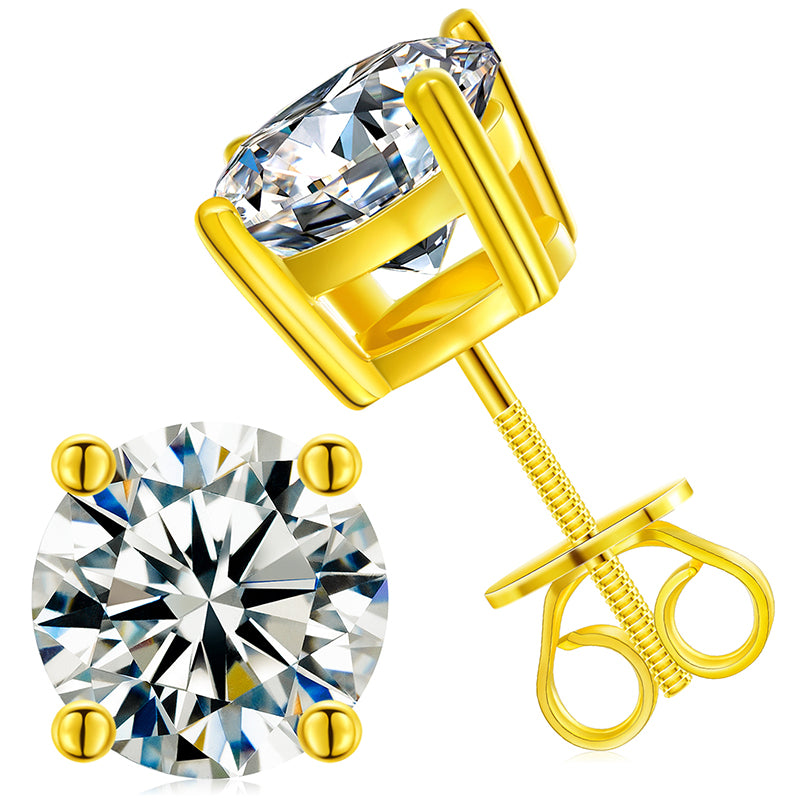 3mm-10mm Classic Mossanite Screw Back Earrings Luxury Jewelry  925 Sterling Silver VVS Moissanite Diamond Ear Stud for Men Women