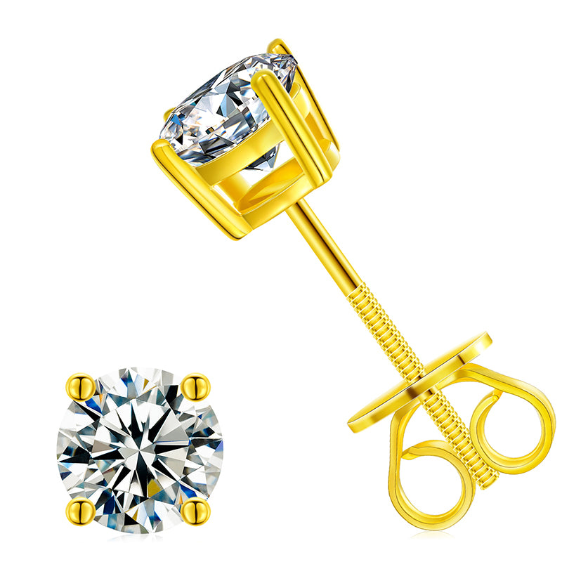 3mm-10mm Classic Mossanite Screw Back Earrings Luxury Jewelry  925 Sterling Silver VVS Moissanite Diamond Ear Stud for Men Women