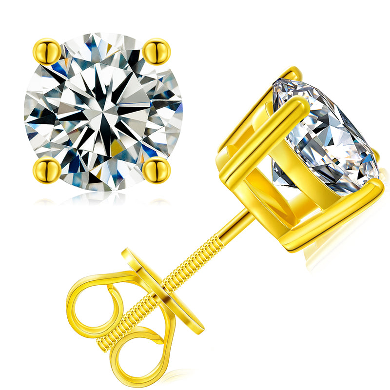 3mm-10mm Classic Mossanite Screw Back Earrings Luxury Jewelry  925 Sterling Silver VVS Moissanite Diamond Ear Stud for Men Women