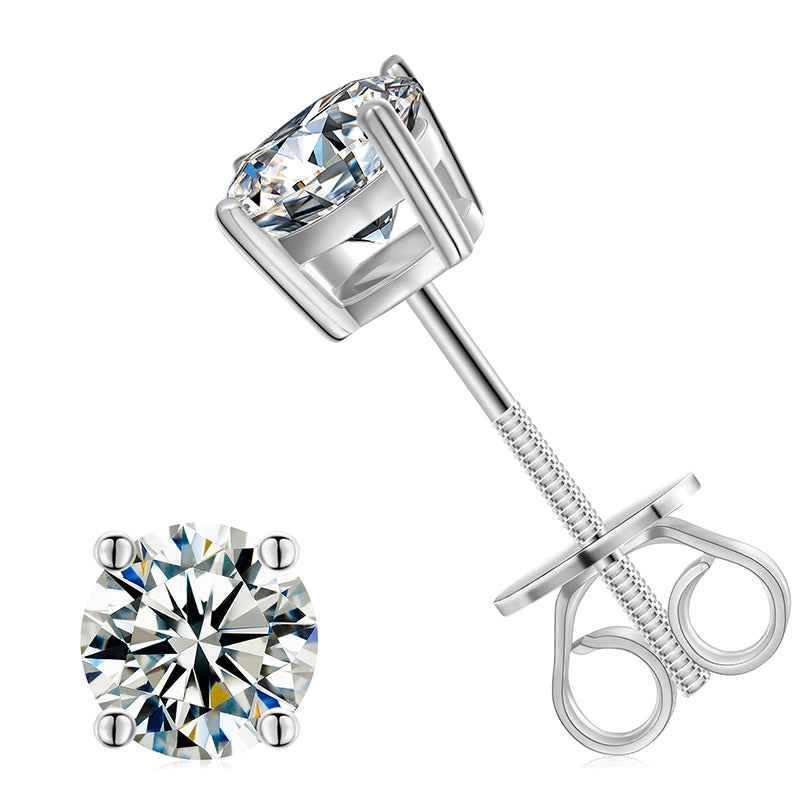 3mm-10mm Classic Mossanite Screw Back Earrings Luxury Jewelry  925 Sterling Silver VVS Moissanite Diamond Ear Stud for Men Women