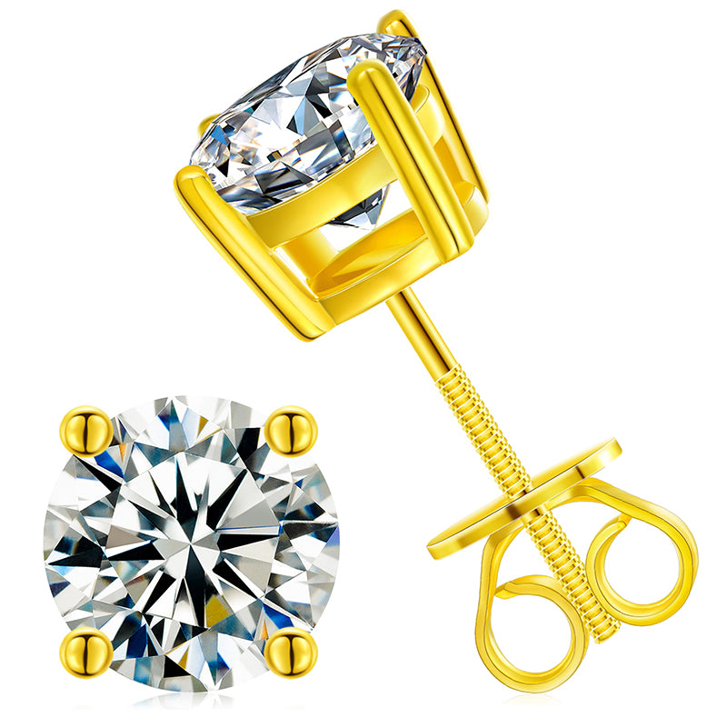 3mm-10mm Classic Mossanite Screw Back Earrings Luxury Jewelry  925 Sterling Silver VVS Moissanite Diamond Ear Stud for Men Women