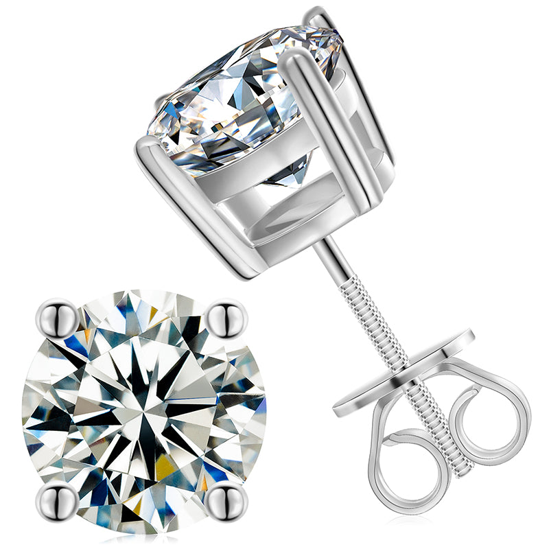 3mm-10mm Classic Mossanite Screw Back Earrings Luxury Jewelry  925 Sterling Silver VVS Moissanite Diamond Ear Stud for Men Women