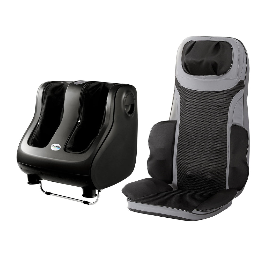 Livemor Full Back Massage Seat Cushion Heating With 360° Foot Massagers