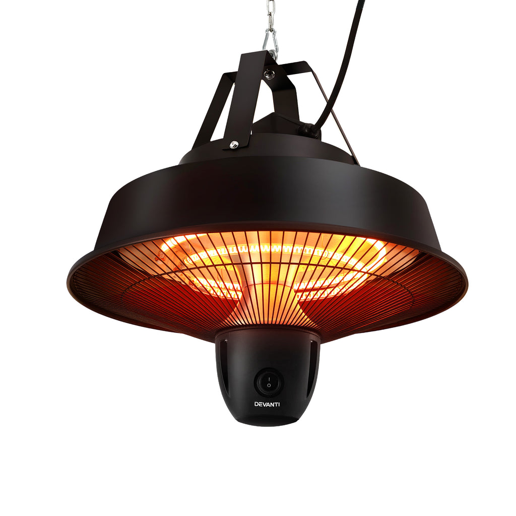 Devanti 2000W Electric Patio Heater Ceiling Mounted Hanging Heaters Remote