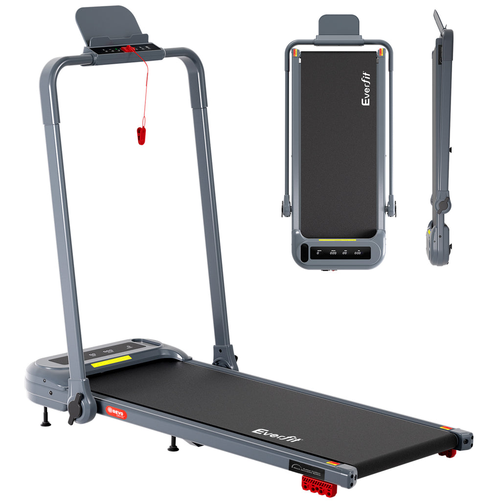 Everfit Treadmill Electric Walking Pad with Incline Foldable for Home Gym Grey