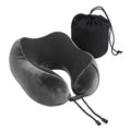 Wanderlite Travel Pillow for Airplanes Memory Foam Neck Pillows for Traveling, Soft & Washable Cover with Storage Bag, Portable Plane Accessories for Airplanes Offices Cars, Grey