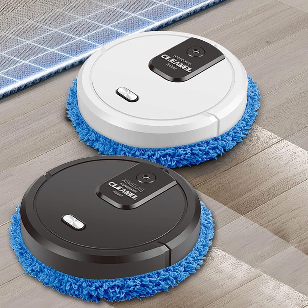 Smart Mopping Robot with Spray & Humidifier – Automatic Floor Cleaner for Hard Floors, Dry and Wet Cleaning, Pet Hair Removal, Compact Design (White)