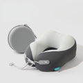 Cooling Memory Foam Neck Pillow for Travel-U-Shaped Ergonomic Travel Pillow for Adults,Flight Neck Pillow with Portable Case,Breathable Ice Silk Cover,Slow Rebound Support for Airplane,Car
