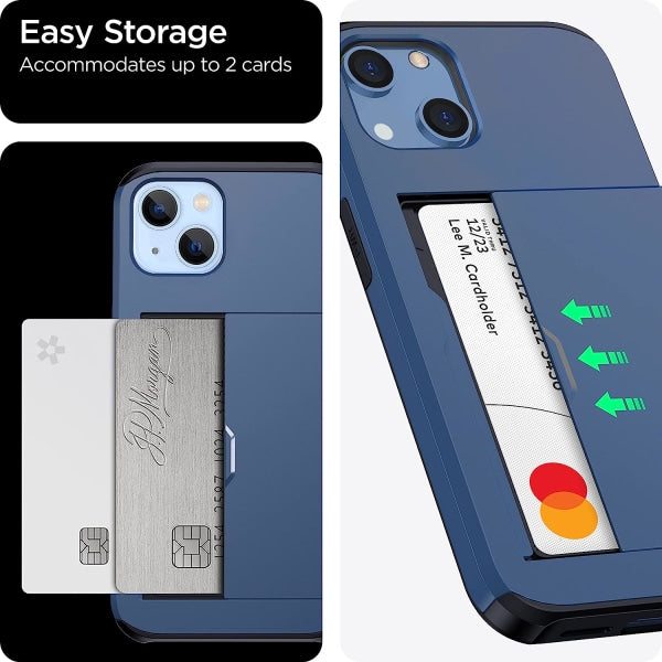 2023 new iPhone 14 case with card holder, Wireless charging compatible iPhone 14 Wallet case, Slim shockproof iPhone 14 case Wallet (blue)_max