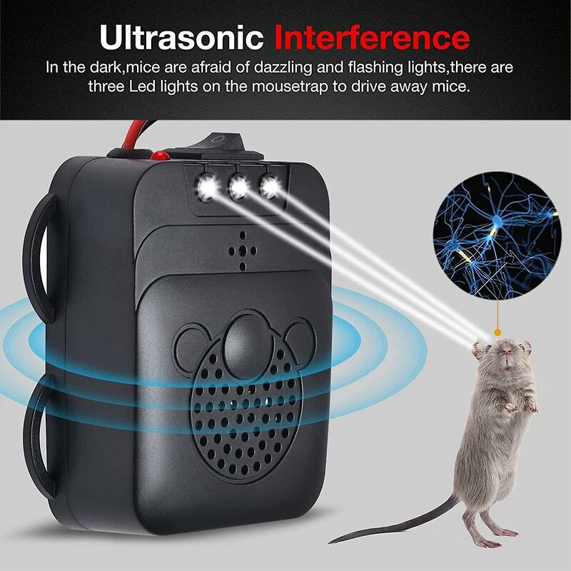 Ultrasonic Car Repellent With LED Strobe, Garage For Car ROdents Mice Pests Home Garage Attic Camping