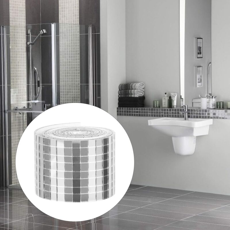 ROll Self Adhesive Glass Mini Square Silver Mirror Mosaic Tiles Sticker Mosaic Tiles Mirror Wall Sticker For Diy Crafts