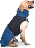 Dog Raincoat - Dog Jacket - Waterproof Winter Dog Jackets - Windproof Dog Jacket - Winter Dog Jacket - Reflective Strip - Perfect for Small Dogs - Medium-Sized Dogs - Blue and Black - Size L