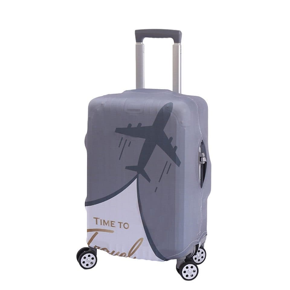 Elastic Scratch Resistant Travel Luggage Cover for Suitcase, with Gray Protective Cover, compatible with Travel Trolley Case, S (18-20 inch)