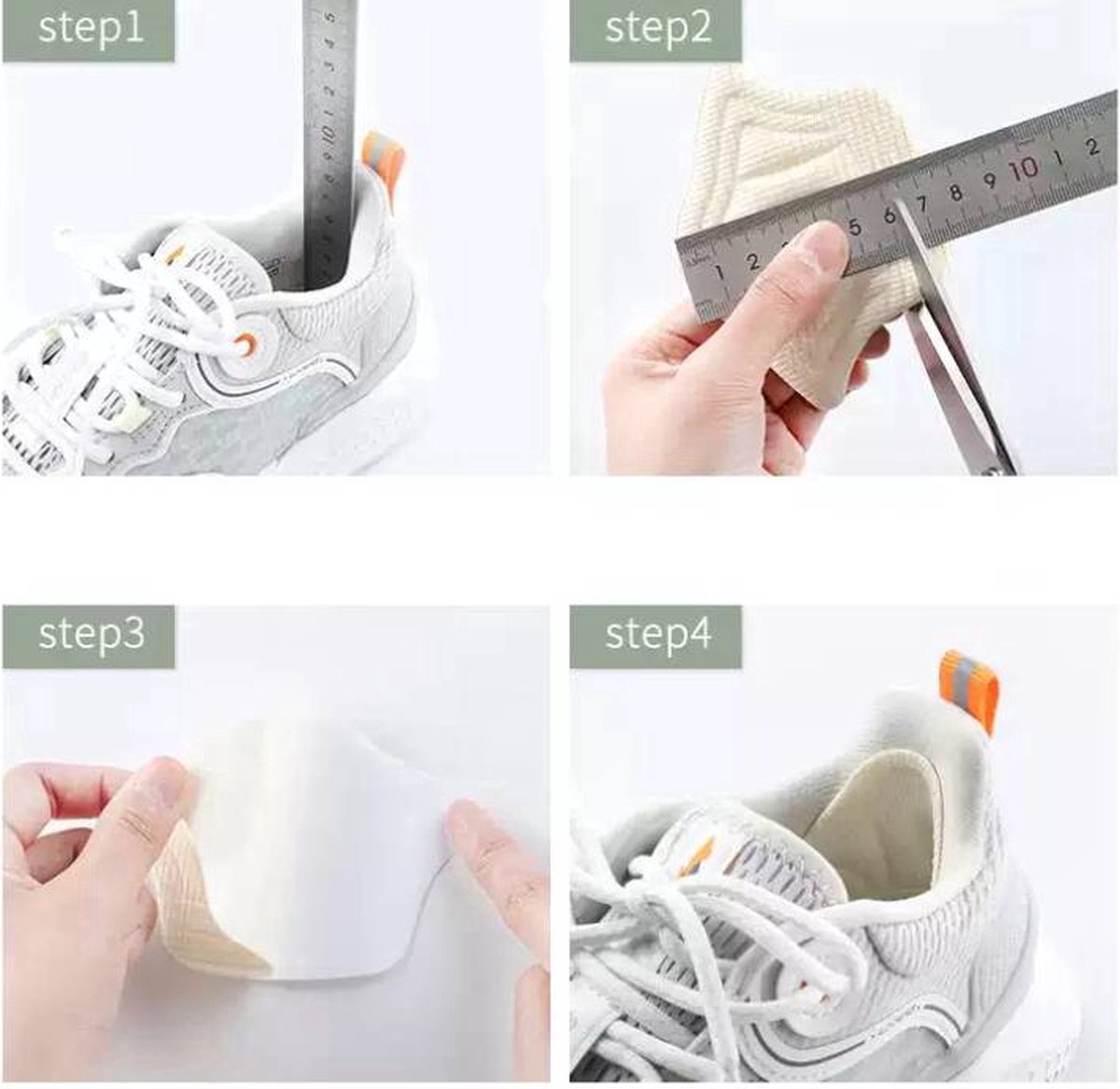 Anti-Slip Heel Insole | Premium Anti-Slip Heel | Foam Heel Cushion | Sneaker Pad | Anti-Slip Shoes | Prevent Blisters | Heel Protectors | 1 Pair | Beige