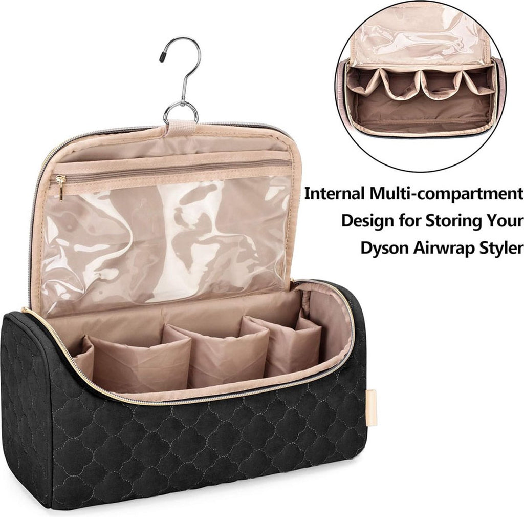 Travel Case Suitable for Dyson Hair Dryer - Hair Styler Storage Pouch - Straightener Attachment Travel Bag - With Compartments for Dyson Accessories - Hair Curler Accessories - Women's Toiletry Bag - Storage Bag - Travel Bag - Travel Pouch - Organizer - B