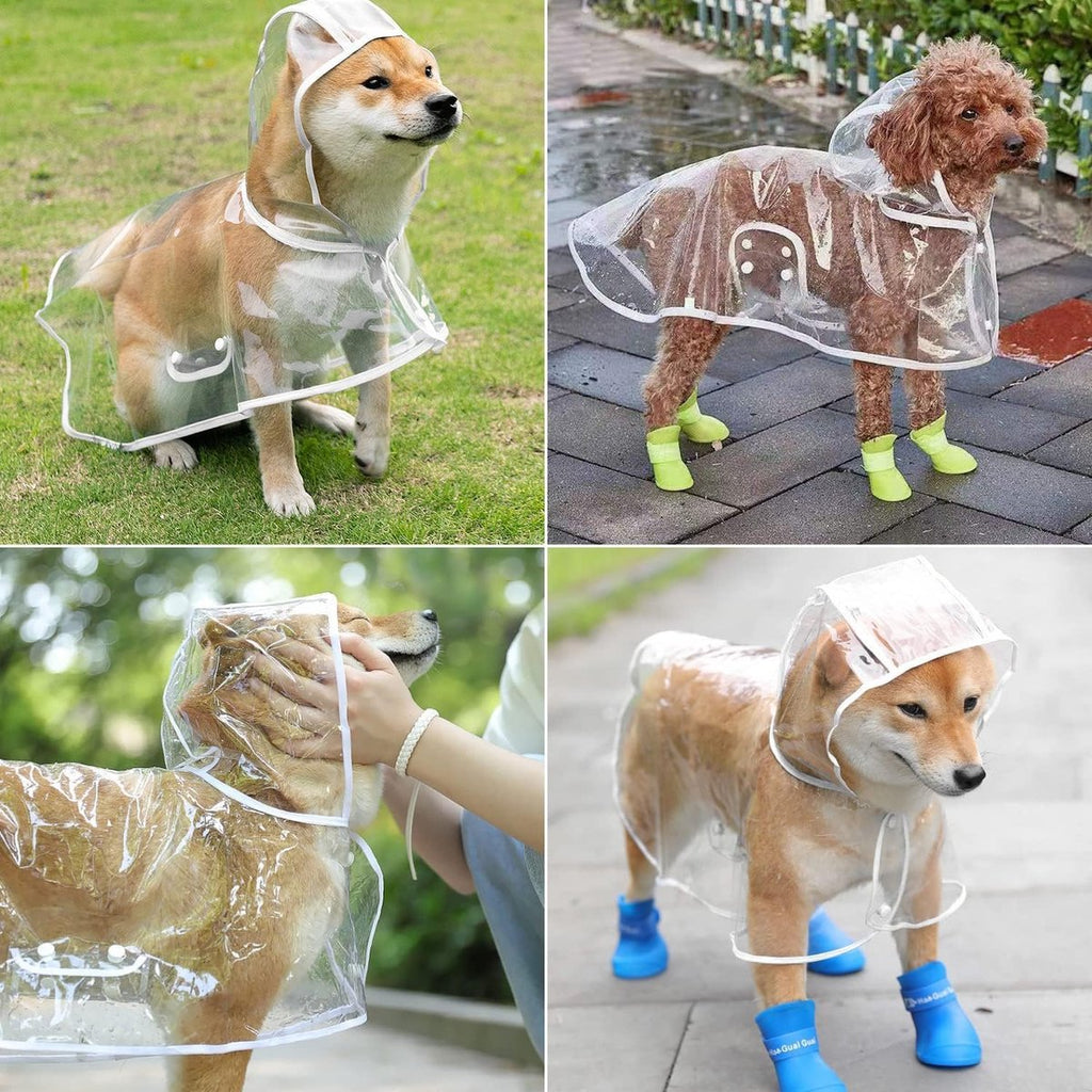 Dog Raincoat - Dog Raincoat - Dog Raincoat with Hood - Waterproof Raincoat - Comprehensive Protection - Bite-Resistant Pet Rain Poncho - For Small to Medium Dogs - Size XL - 1 Piece