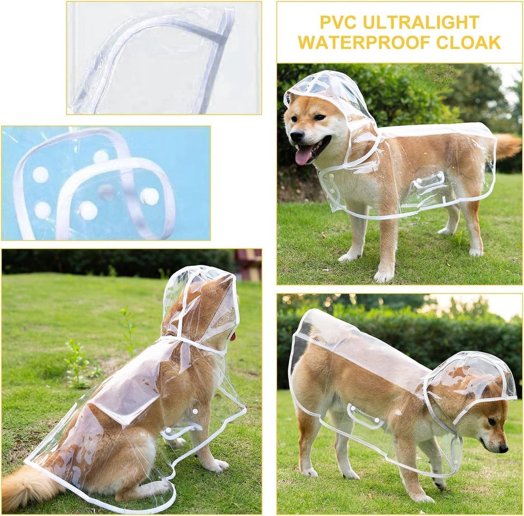 Dog Raincoat - Dog Raincoat - Dog Raincoat with Hood - Waterproof Raincoat - Comprehensive Protection - Bite-Resistant Pet Rain Poncho - For Small to Medium Dogs - Size XL - 1 Piece