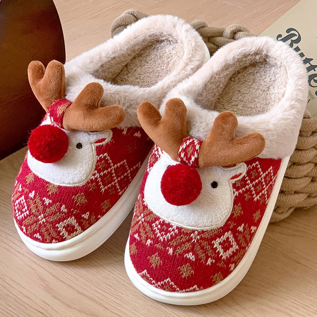 Slippers - House shoes - Christmas - Christmas Gift - Anti-slip - Anti-slip Sole - with Plush Lining - Comfeet - Warm - Women and Men - Size 39/40 - Red - Creative - Interesting - Surprising - Gift - Perfect as a Christmas gift