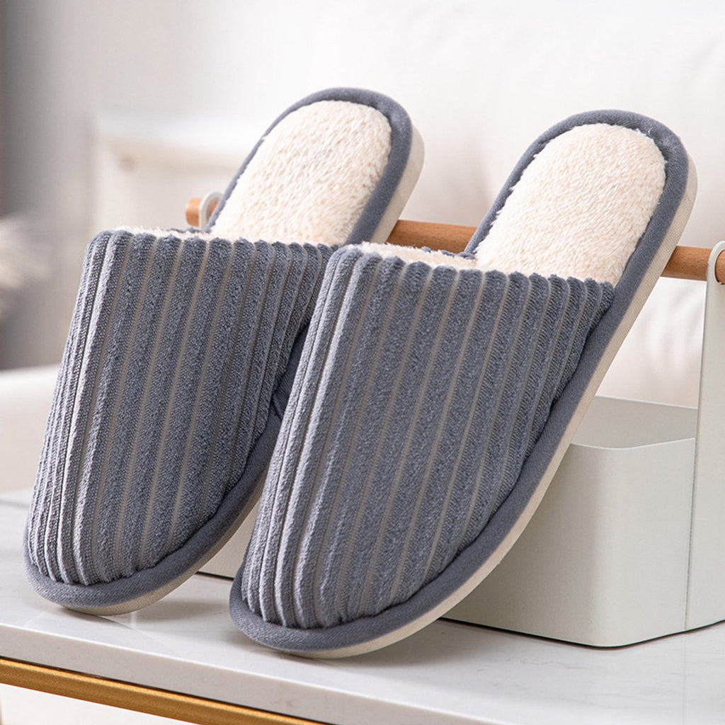 Slippers - 2 Pieces - women's slippers - men's slippers - House shoes - Grey men's slippers size 43-44 - Pink women's slippers size 39-40 - Couples - Nice and soft - Comfeet - Non-slip - Unisex - for autumn and winter - Pink and Grey