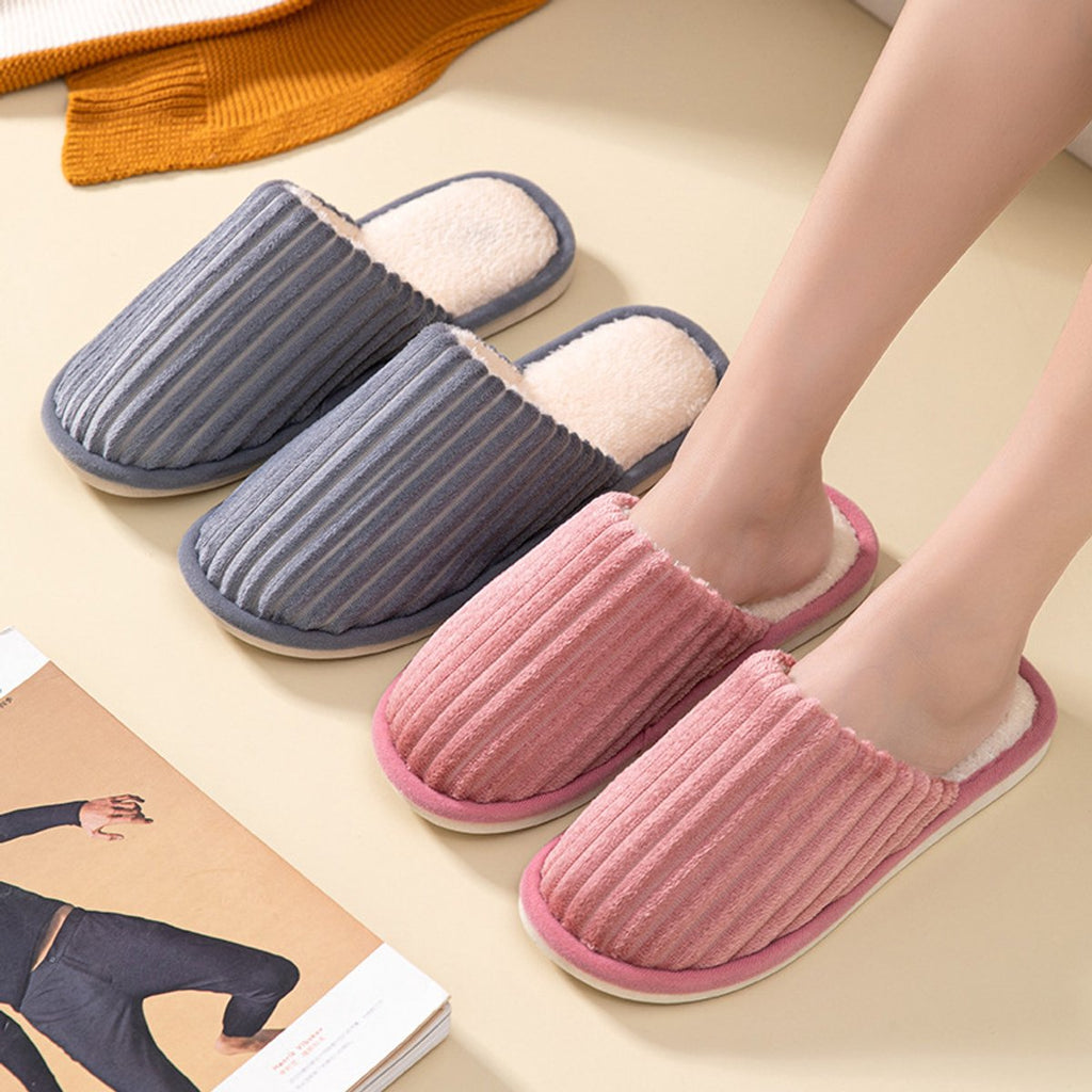 Slippers - 2 Pieces - women's slippers - men's slippers - House shoes - Grey men's slippers size 43-44 - Pink women's slippers size 39-40 - Couples - Nice and soft - Comfeet - Non-slip - Unisex - for autumn and winter - Pink and Grey