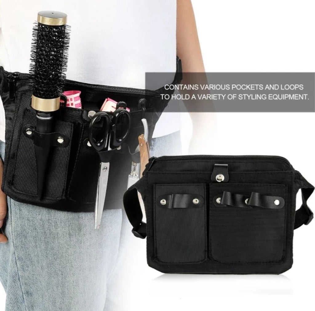 Hairdresser's Bag - Hairdresser's Belt Bag - Hairdresser's Scissor Bag - Canvas - 34*18 cm - For combs, clips - Black