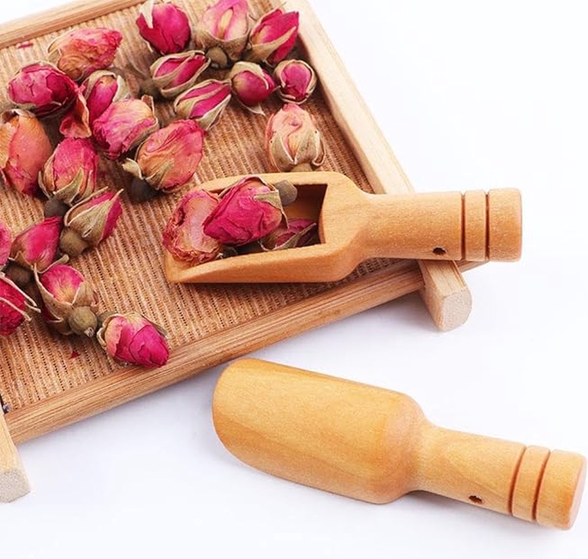 10 Pieces - Mini Wooden Spoons - Sustainable Kitchen Accessory - Wooden Scoops - Measuring Spoon - Spoons for Herbs and Tea - Spoons for Kitchen, Cooking, Herbs, Coffee, Tea, Sugar, Salt - 7.6*2.3cm - Wood