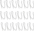 18pcs Metal Curtain Hooks, 1.2 Inch Drapery Pin and Hook for Pleated Drapes, Stainless Steel Door/Window/Shower Curtain, Silver