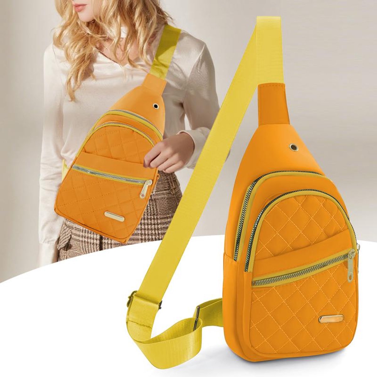 Unisex Shoulder Bag - 5 Storage Pockets & Cable Grommet - Women's Crossbody Bag - Men's Crossbody Bag - Crossbody Bags - Sling Bag - Adjustable Carrying Style (Cross/Shoulder/Chest) - Red