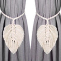 Curtain hooks - 2 sets of hand-woven curtains - curtain cords and curtain leaves