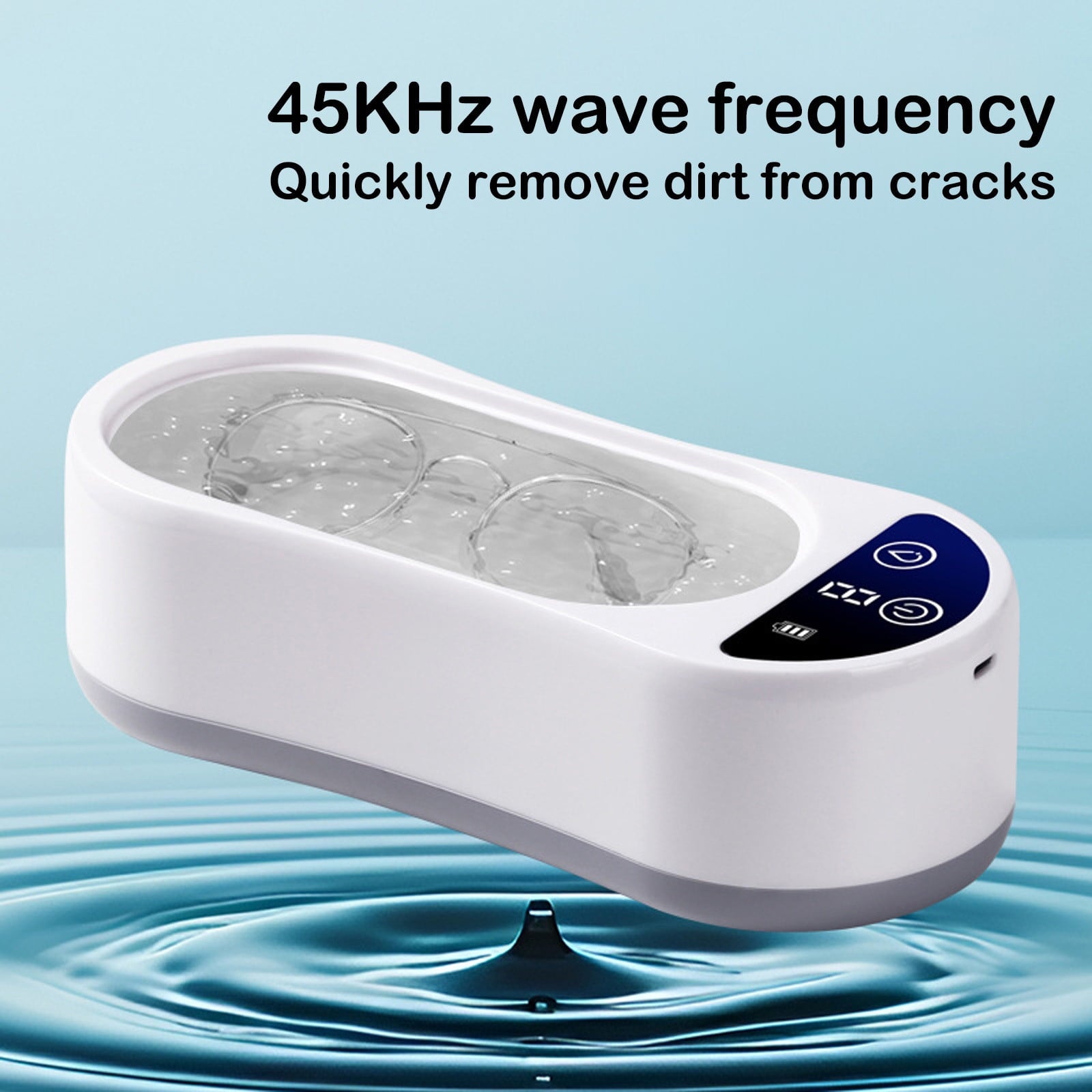 Professional Ultrasonic Cleaner Timer, Ultrasonic Jewelry Cleaner, Portable Jewelry Cleaner Machine, Ultrasonic Retainer Cleaner for Glasses Jewelry