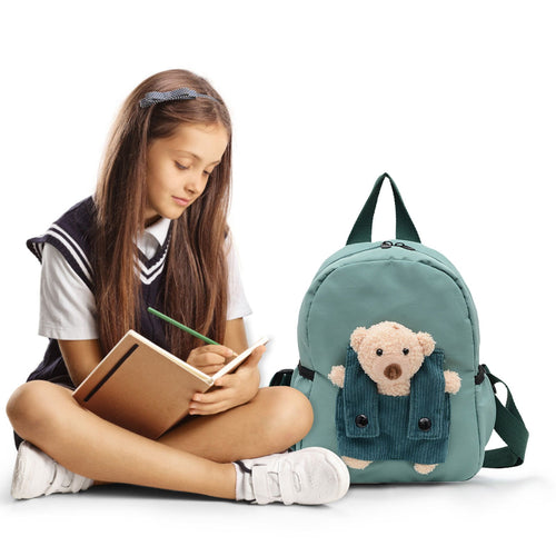 1 Pcs Travel Backpack,Cute Custom BookBag with Detachable Bear,Travel Backapck for Women/Men Casual Laptop Bookbag,Large Capacity Backpack for Birthday Gift,Christmas Gift,8.6x11 in(Green) Green