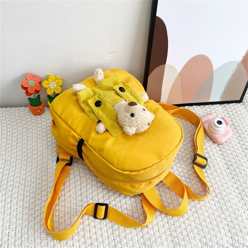1 Pcs Travel Backpack,Cute Custom BookBag with Detachable Bear,Travel Backapck for Women/Men Casual Laptop Bookbag,Large Capacity Backpack for Birthday Gift,Christmas Gift,8.6x11 in(Green) Yellow