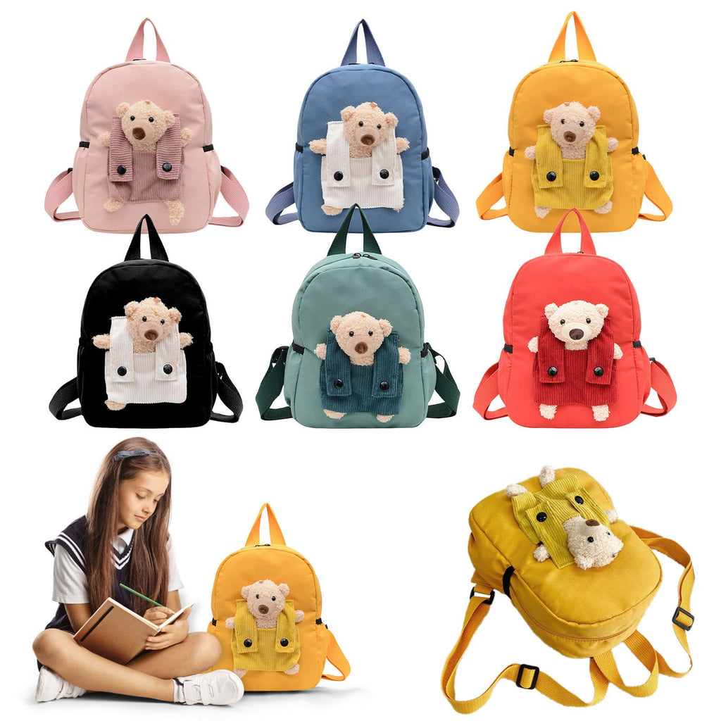 1 Pcs Travel Backpack,Cute Custom BookBag with Detachable Bear,Travel Backapck for Women/Men Casual Laptop Bookbag,Large Capacity Backpack for Birthday Gift,Christmas Gift,8.6x11 in(Green) Yellow